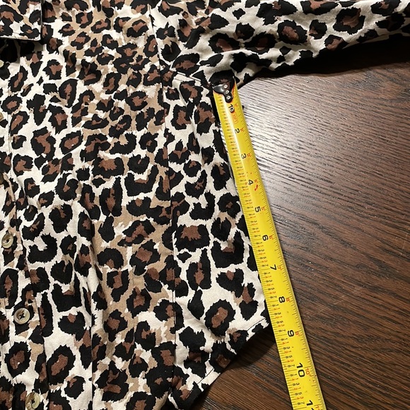 Free People Leopard Animal Print Crop Top Button Down Knot Bottom Size Sm NWOT - Picture 7 of 10